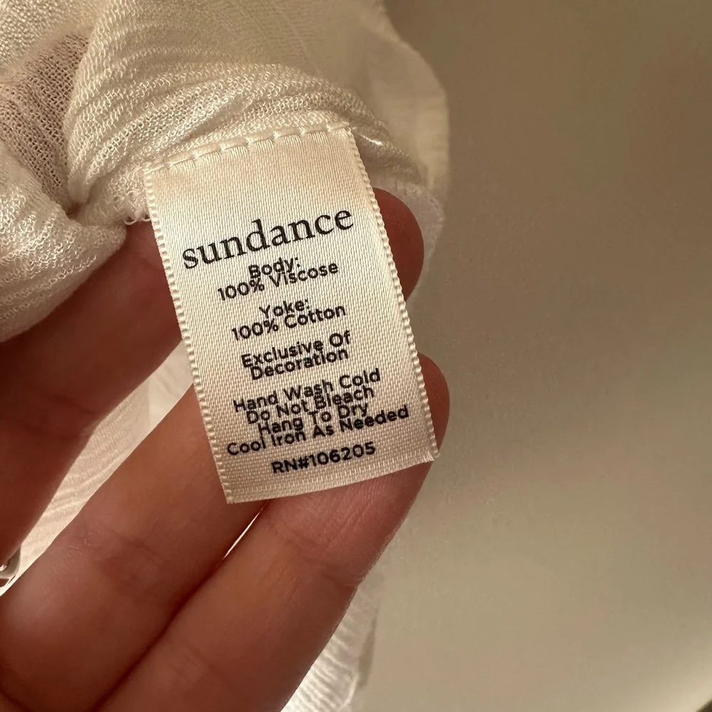 Sundance palace pathway tunic embroidered white beige gold boho least size small - Picture 5 of 8